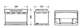EXIDE EA770 - BATERIA 12V 77AH 760A +D 278X175X19