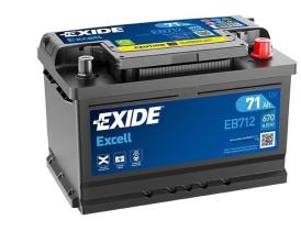 EXIDE EB712 - BATERIA 12V 71AH 670A +D 278X175X17
