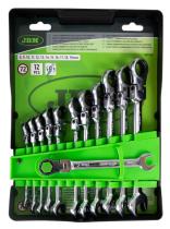 JBM 51318 - SET DE 12 LLAVES COMBINADAS ARTICULADAS CON TRINQUETE