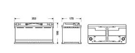 EXIDE EK960 - EXIDE AGM 96 AH 353X175X190 DER