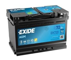 EXIDE EK720 - EXIDE .AGM 72AH 278X175X190 DER