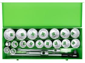 JBM 51855 - ESTUCHE METÁLICO DE 21 VASOS DE 12 CANTOS DE 1" CINCADO